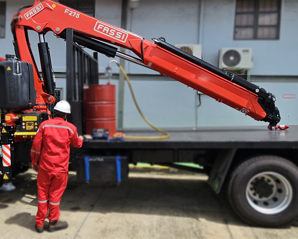 Crane installation at Rosco Procom Trinidad South Facility - Fassi Knuckle Boom Crane - F275 - FASSI F275 – 25.2 tm - In Stock