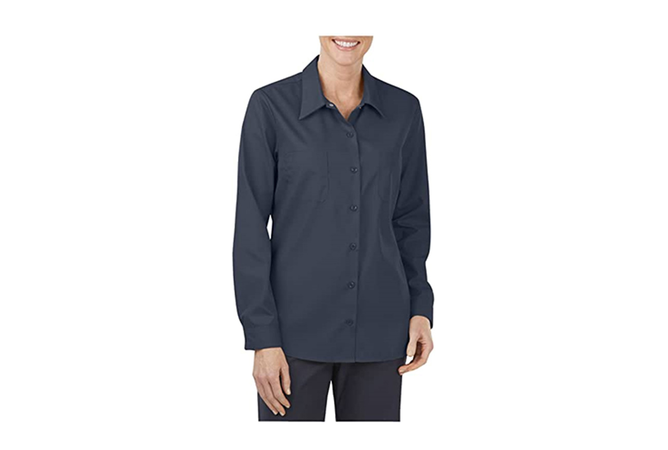 Dickies Occupational Workwear Women's Long Sleeve Industrial Work Shirt